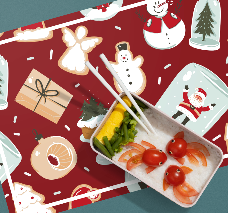 Christmas placemat with cheerful holiday designs - TenStickers
