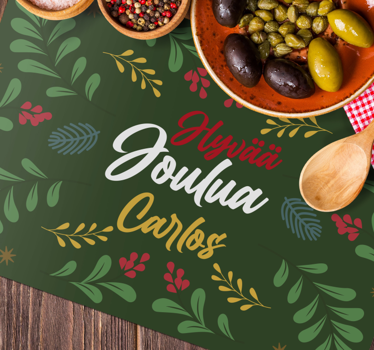 Christmas placemat with festive greenery design - TenStickers
