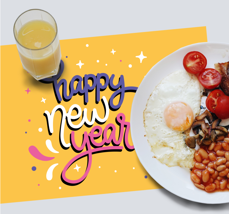 Christmas placemat with happy new year design - TenStickers