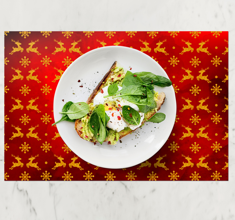 Christmas placemat with red reindeer design - TenStickers