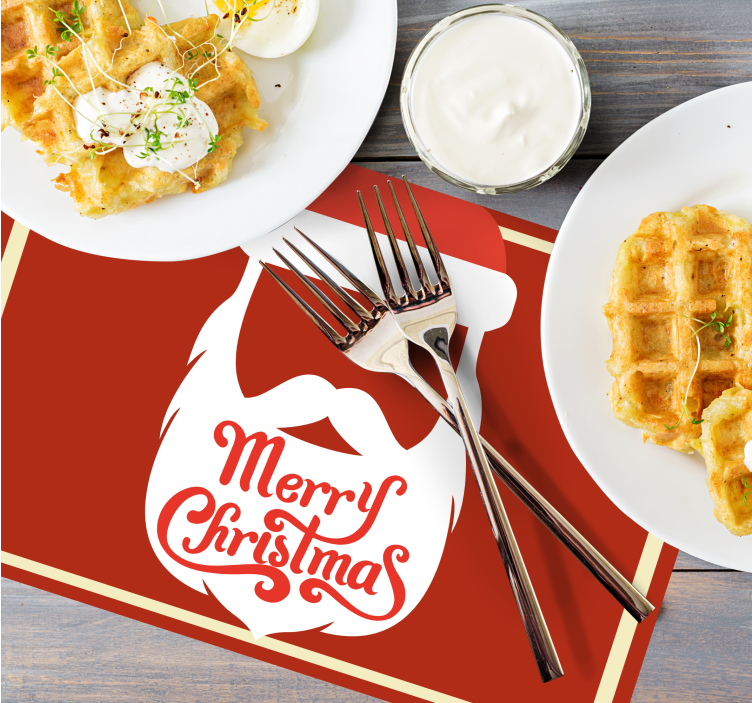 Christmas placemat with santa beard design - TenStickers