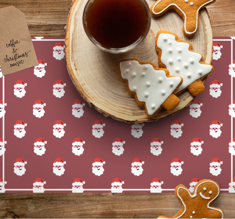 Christmas placemat with santa face design - TenStickers
