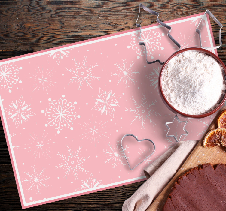 Christmas placemat with snowflake texture - TenStickers