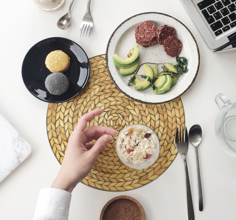 Circular wicker textured placemat - TenStickers