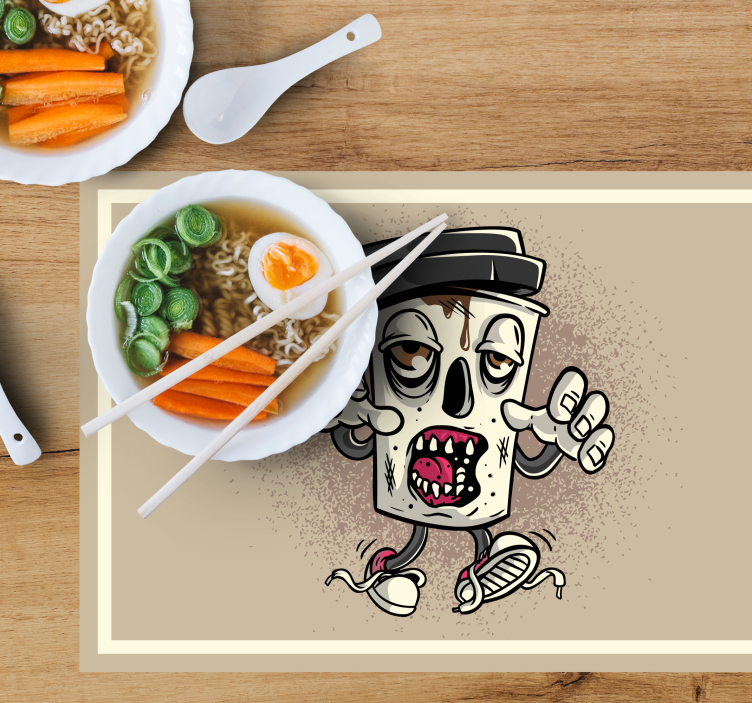 Coffee zombie graffiti original placemats - TenStickers