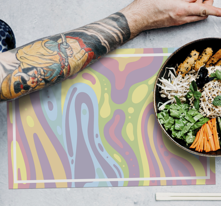 Colorful abstract waves placemat - TenStickers