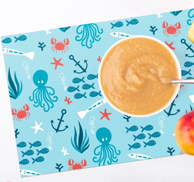 Colorful sea creatures children placemat - TenStickers
