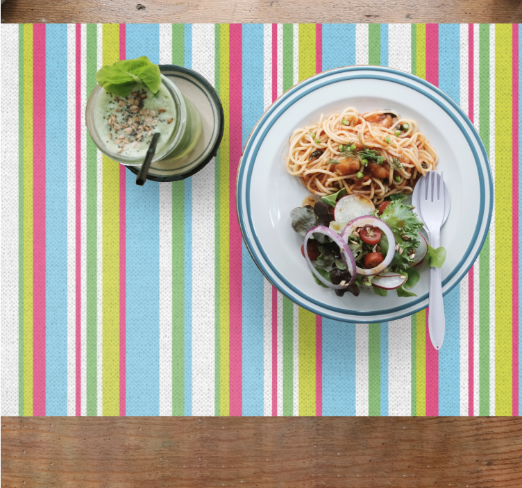 Colorful striped surface placemat - TenStickers