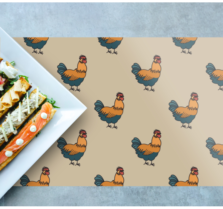 Colourful rooster pattern original placemats - TenStickers