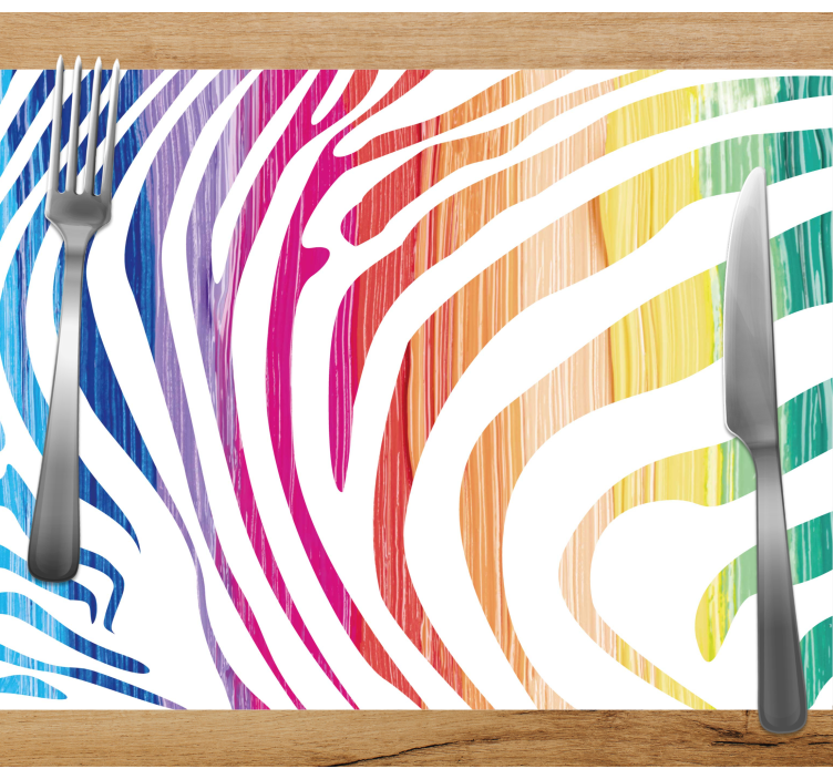 Colourful Zebra Print textured placemats - TenStickers