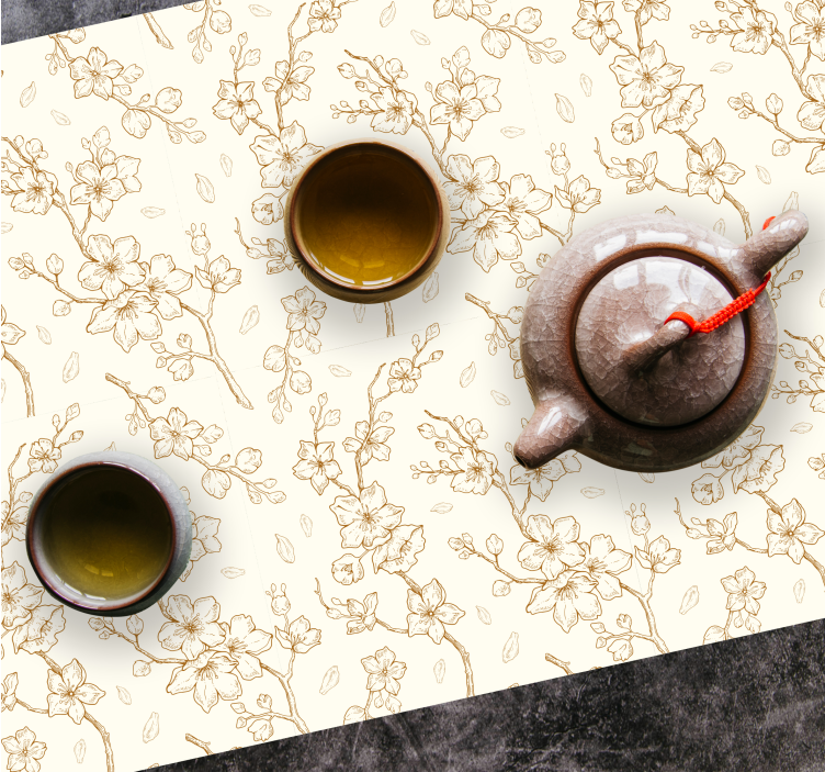 Cream flower sakura blossom elegant placemats - TenStickers