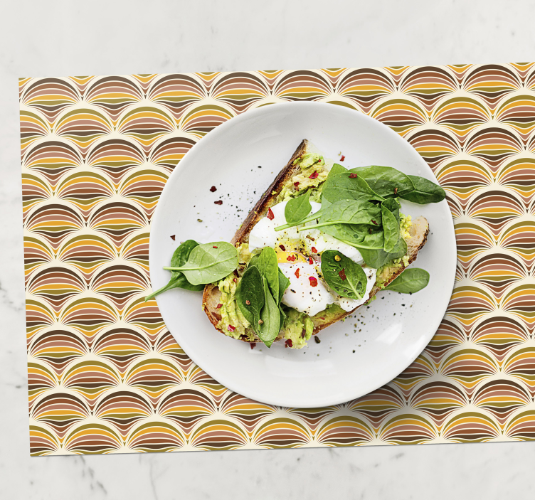 Curved wave motif placemat - TenStickers