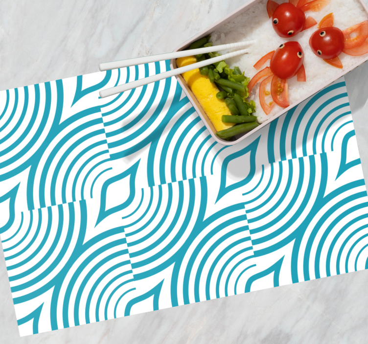 Curved Wave Pattern modern placemat - TenStickers