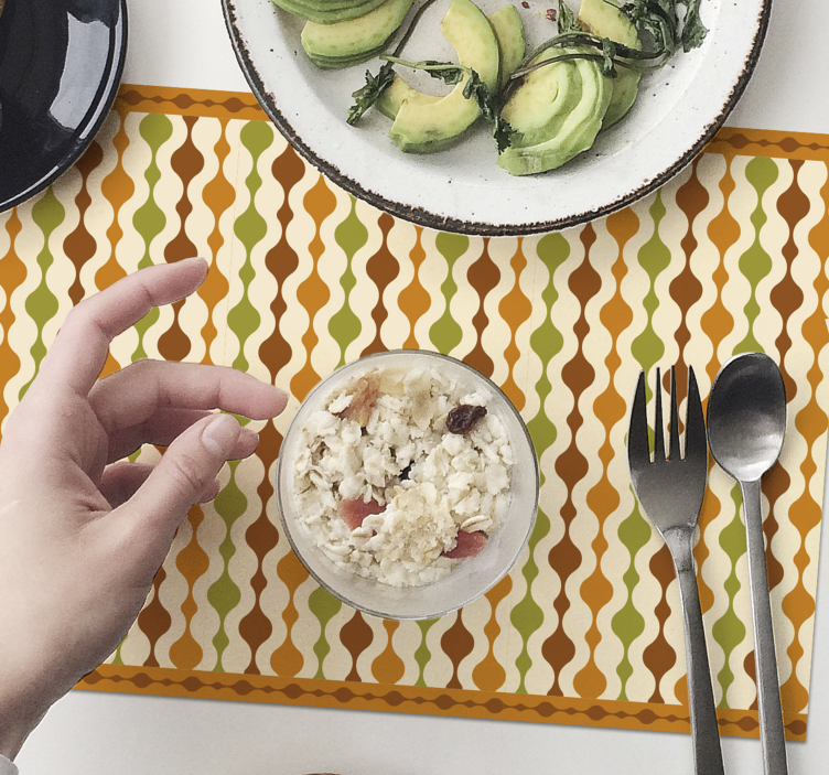 Curvy colorful pattern placemat - TenStickers