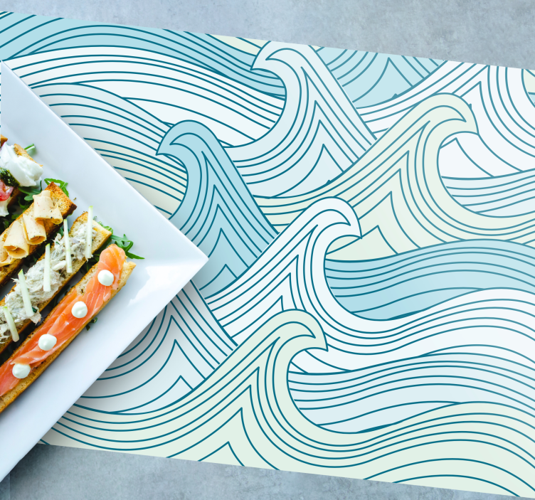 Curvy line motif placemat - TenStickers