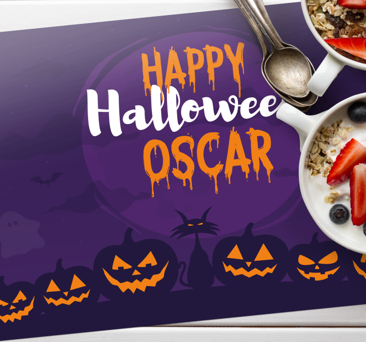 Customized happy Halloween name placemats - TenStickers