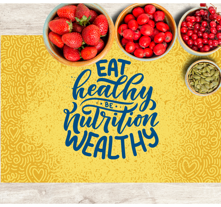 Eat healthy quote home placemats - TenStickers