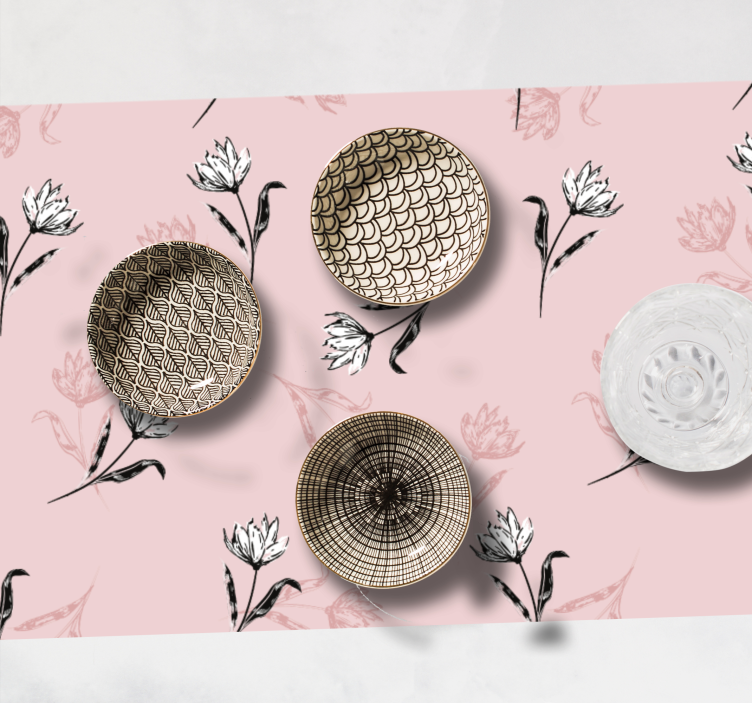 Elegant botanical composition placemat - TenStickers