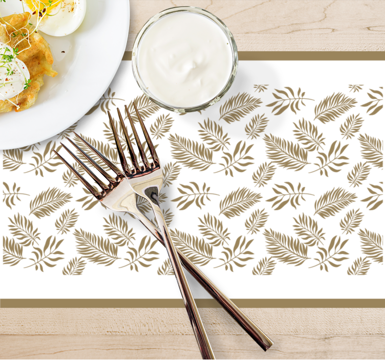 Elegant leaf inspiration placemat - TenStickers