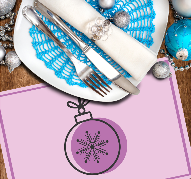 Elegant pink ornament Christmas placemats - TenStickers