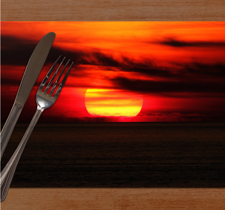 Elegant placemat sunset over ocean - TenStickers