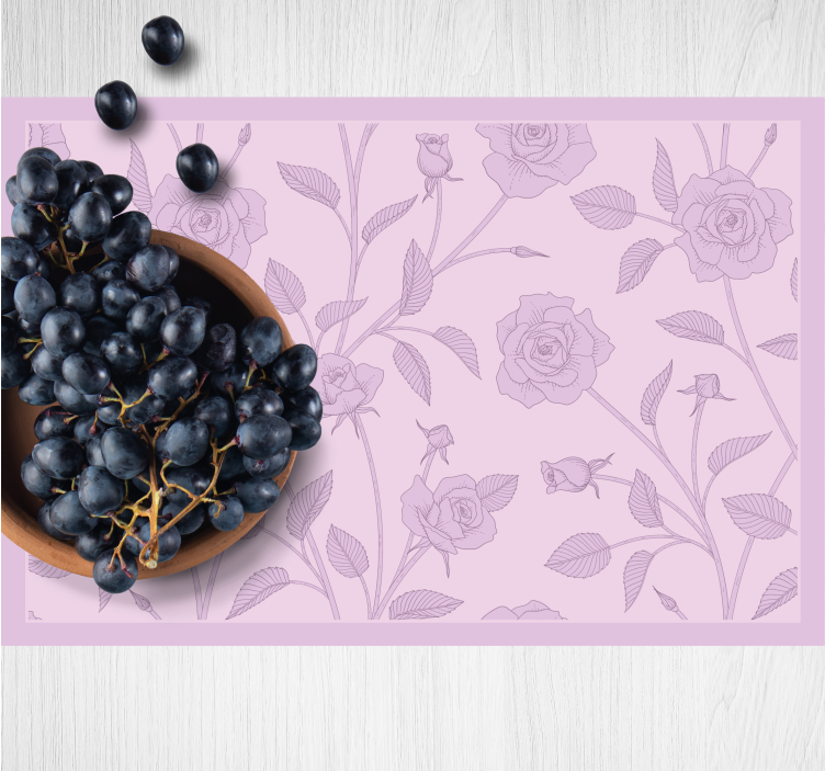 Elegant rose pattern placemat - TenStickers