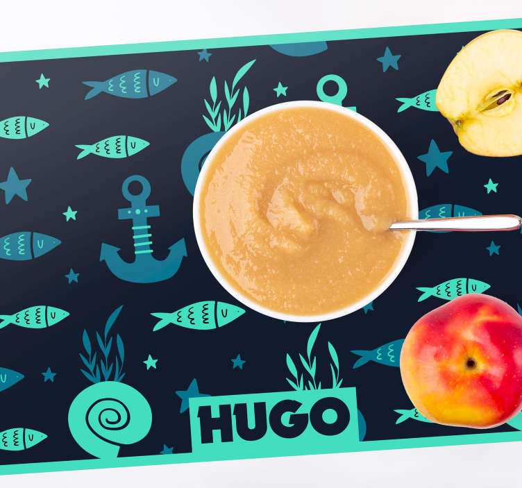 Fish and anchor under sea fish placemats - TenStickers