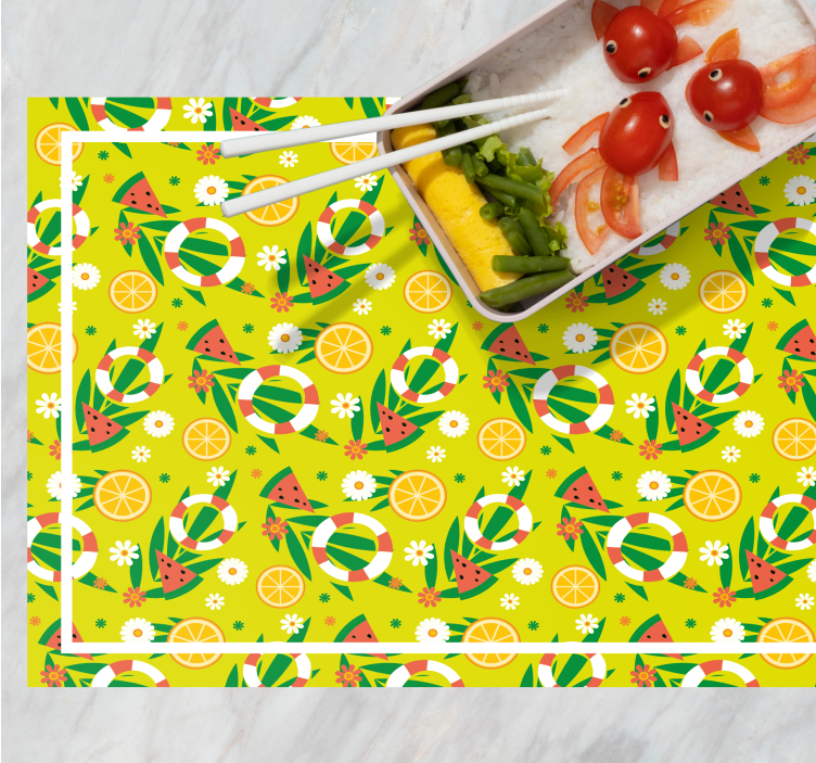 Flat summer items pattern Vinyl placemats - TenStickers