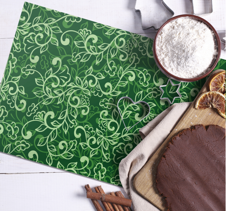Floral green pattern placemat - TenStickers
