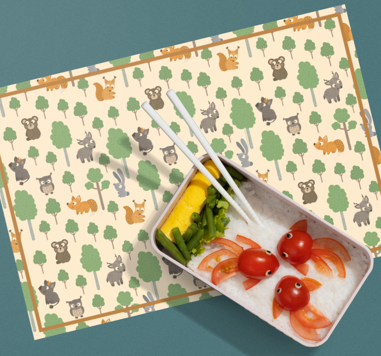 Funny cute animals and trees original placemats - TenStickers