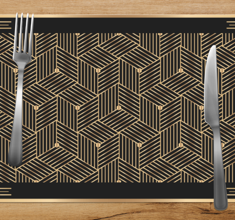 Geometric golden pattern placemat - TenStickers