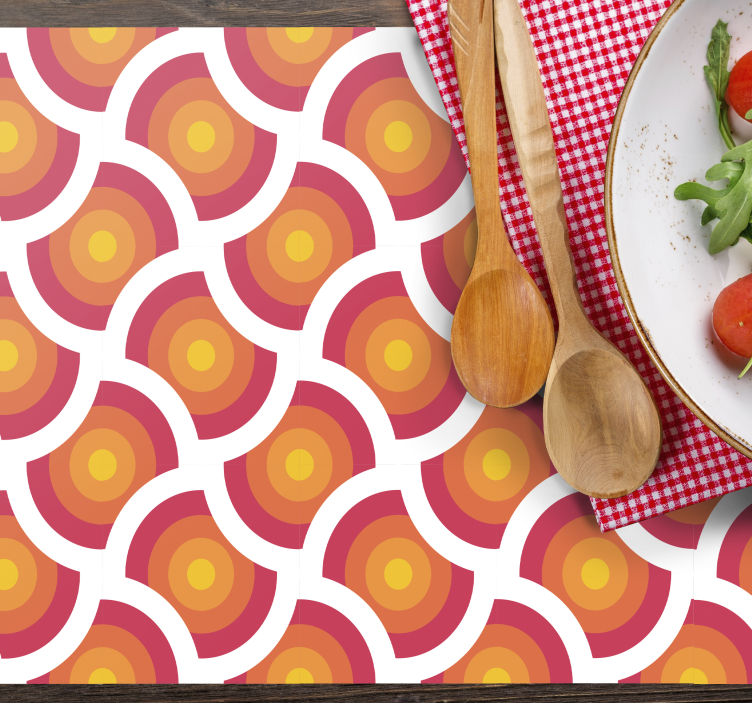 Geometric retro pattern original placemats - TenStickers