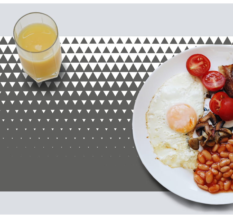 Grey and white triangles modern placemats - TenStickers
