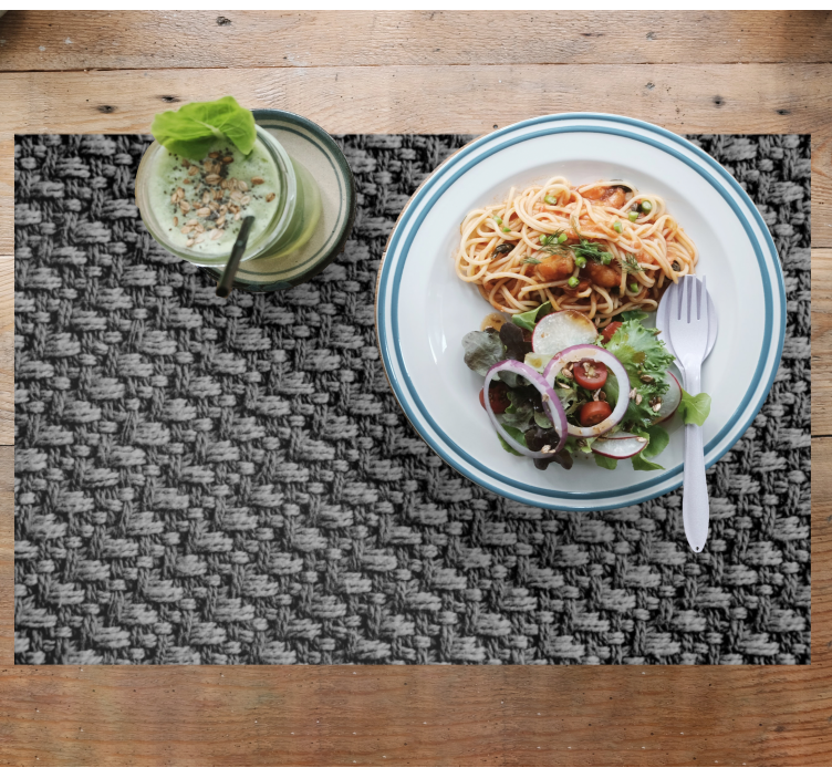Grey textured pattern modern placemats - TenStickers