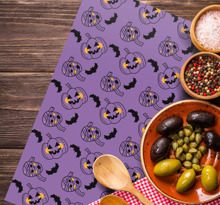 halloween mummy bats and cupkins Halloween mat - TenStickers
