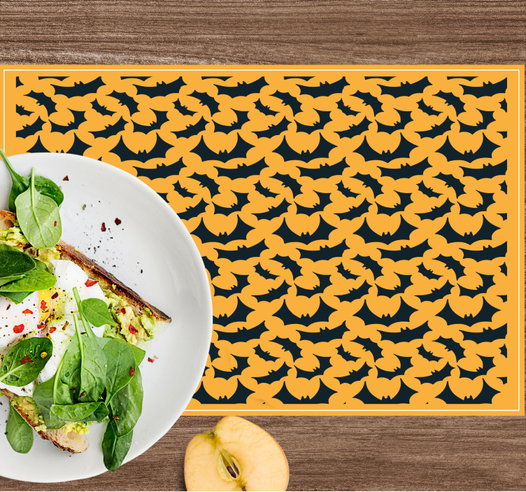 Halloween placemat bat pattern design - TenStickers