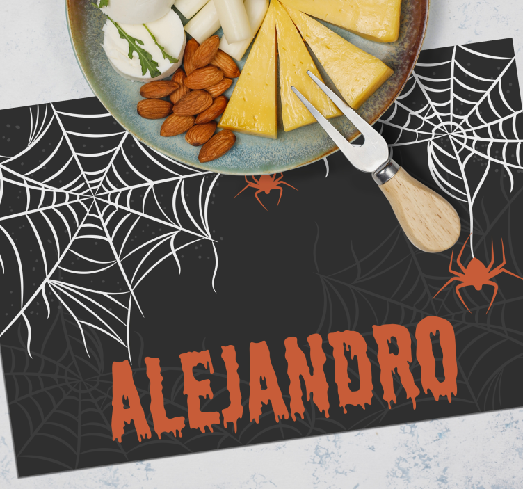 Halloween placemat creepy spider webs - TenStickers