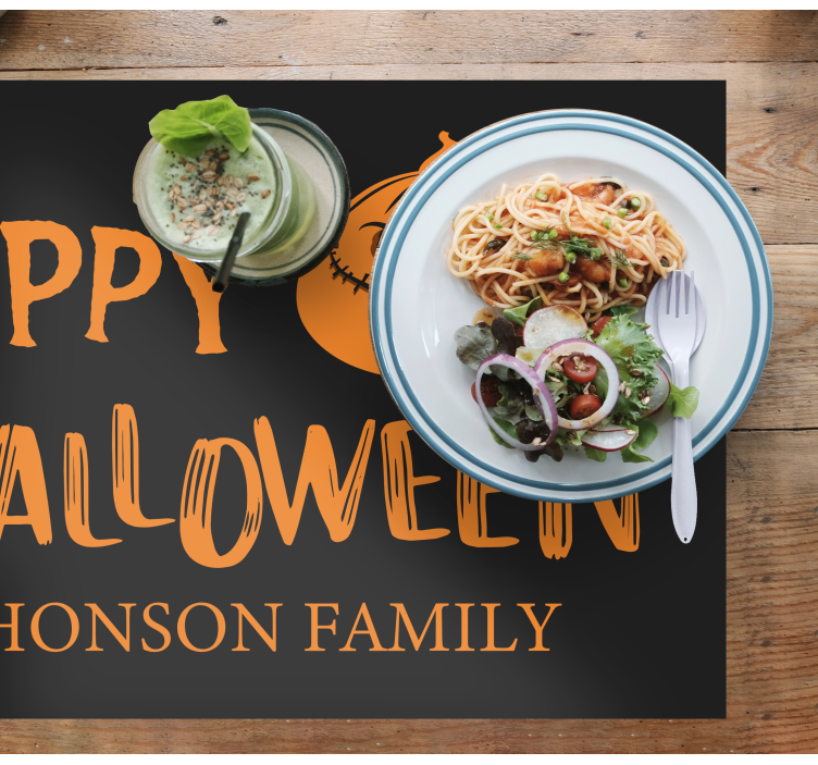 Halloween placemat family greetings for all - TenStickers