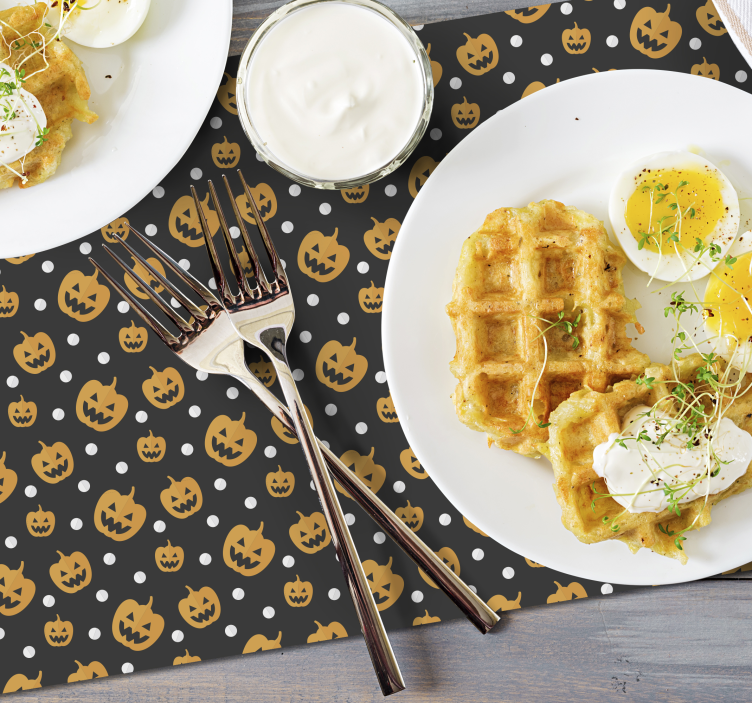 Halloween placemat pumpkin pattern tabletop - TenStickers