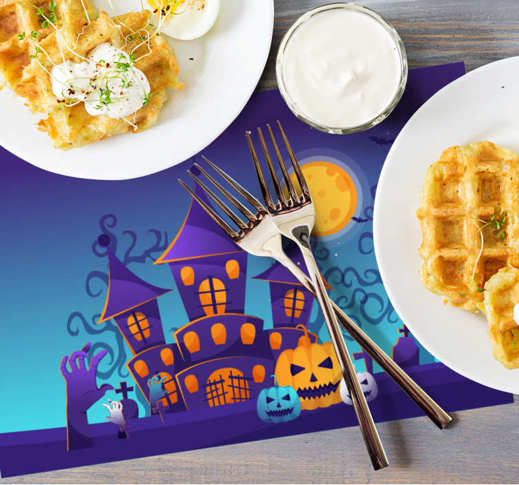 Halloween placemat spooky castle design - TenStickers