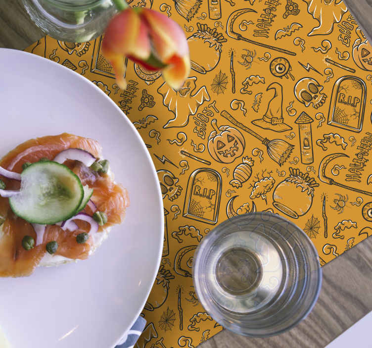 Halloween placemat with spooky halloween designs - TenStickers