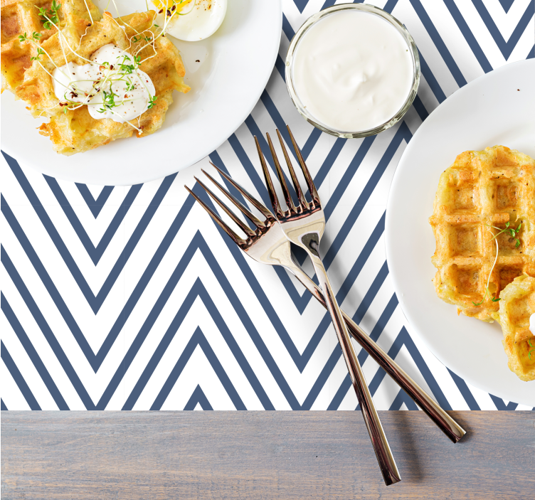 Hampton style line pattern original placemats - TenStickers