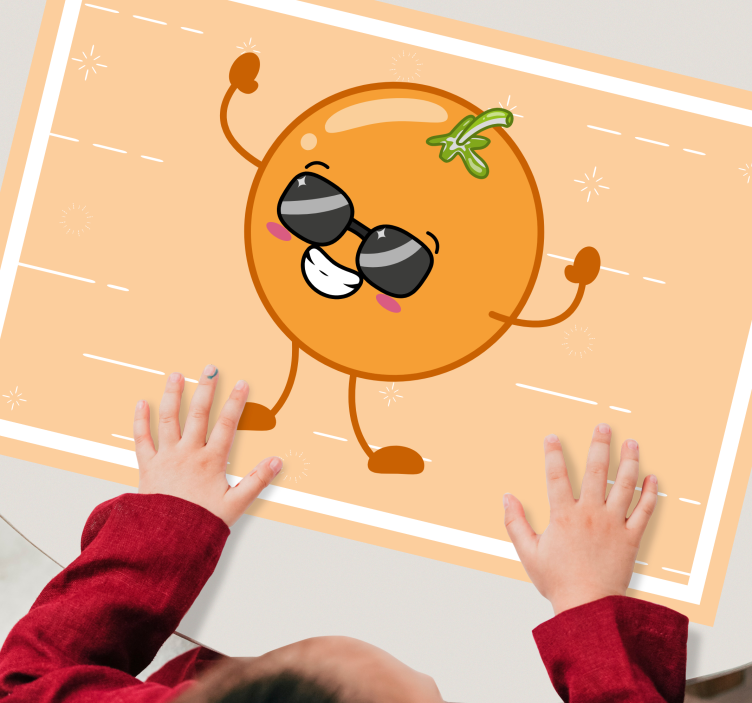 Happy Orange Character children placemat - TenStickers
