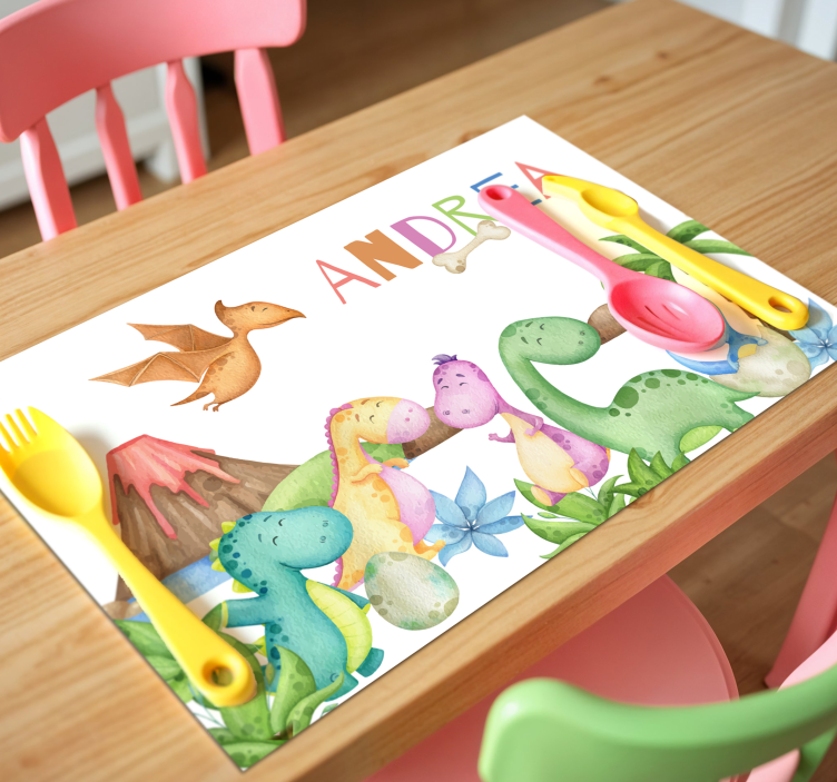 Jurassic scene personalisable placemat - TenStickers