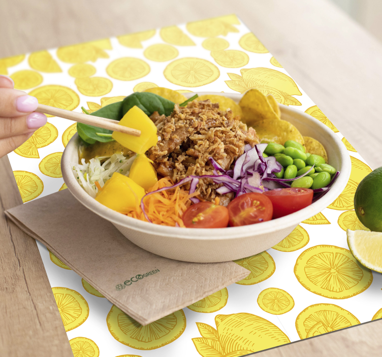 Lemon slice pattern placemat - TenStickers