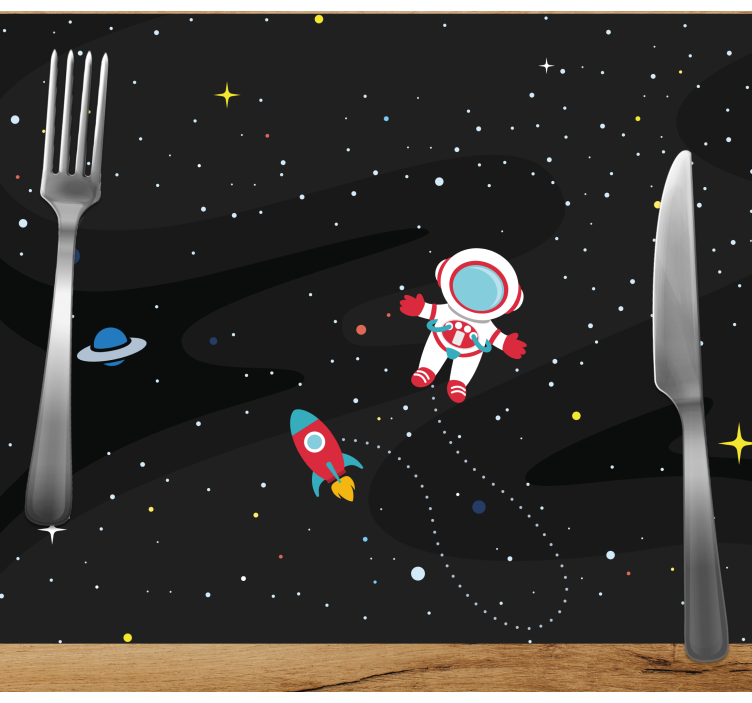 Lonely spaceman with rocket original placemats - TenStickers