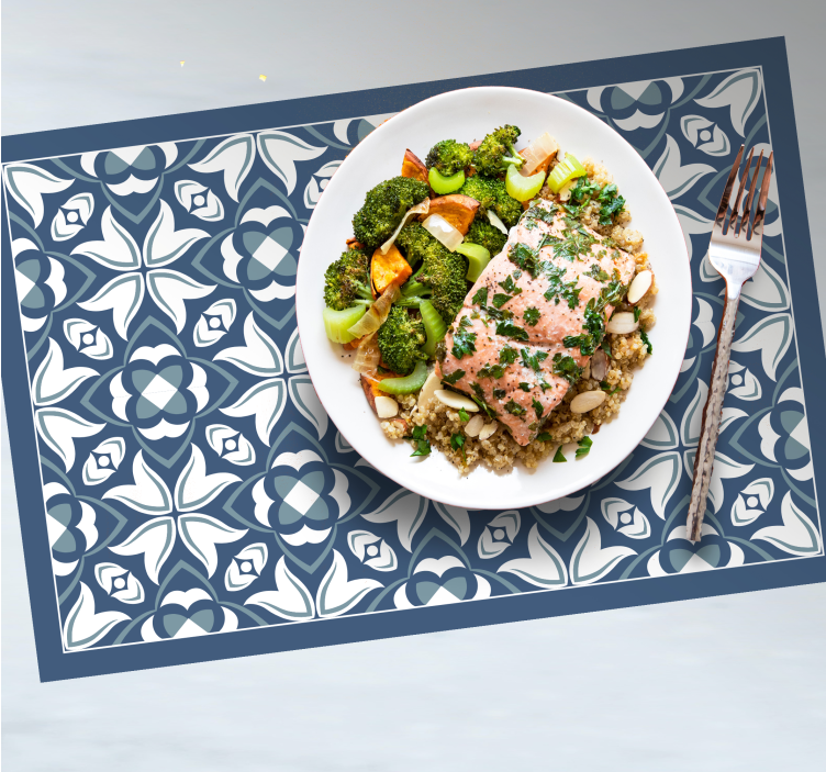 Blue vase "Hampton Style" modern placemats - TenStickers