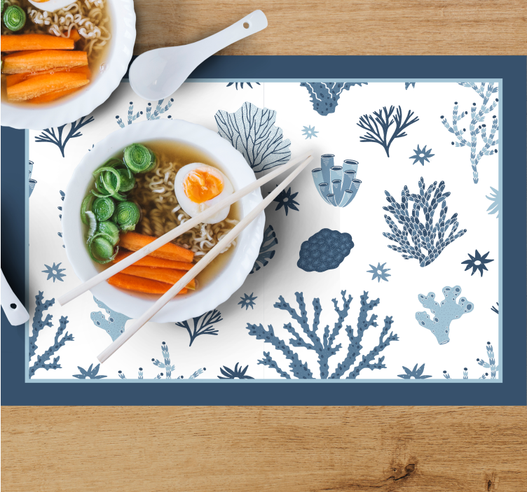 Modern corals Hampton style modern placemats - TenStickers