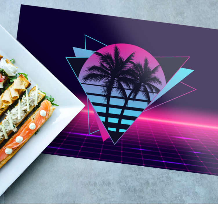 Modern placemat retro palm design - TenStickers