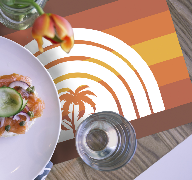 Modern placemat retro sunset arches - TenStickers